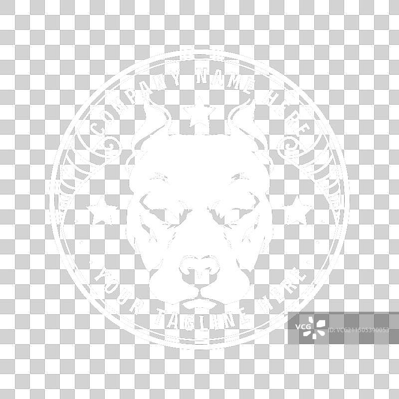 复古嗅探犬杜宾犬或斗牛犬头像图片素材