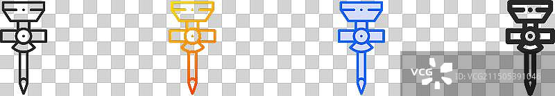 导管线性渐变蓝色描边图标图片素材