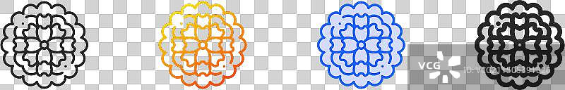 万寿菊线性渐变蓝色描边图标图片素材