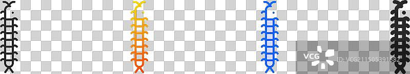 蜈蚣线性渐变蓝色描边图标图片素材