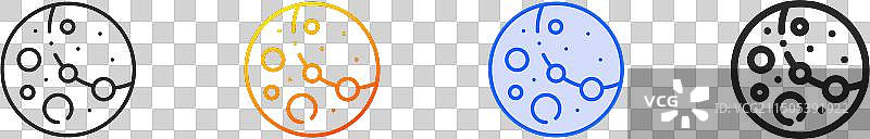 谷神星图标，蓝色线性渐变描边图片素材