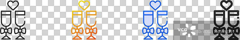 渐变蓝色香槟酒杯图标图片素材