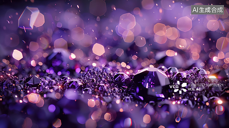 【AI数字艺术】紫水晶石英珠宝抽象背景图片素材