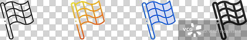 方格旗帜图标线性渐变蓝色图片素材