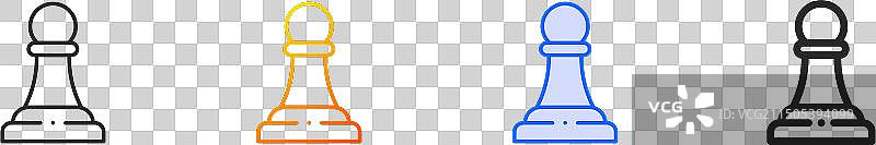 蓝色渐变国际象棋棋子图标图片素材