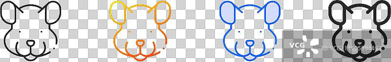 毛丝鼠图标细线性渐变蓝色描边图片素材