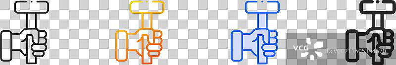 凿子图标，纤细线性渐变蓝色笔画图片素材