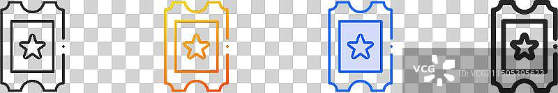 电影票线性渐变蓝色图标图片素材