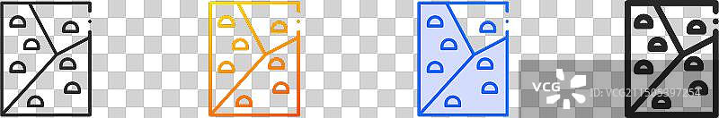 攀岩墙图标细线渐变蓝色图片素材