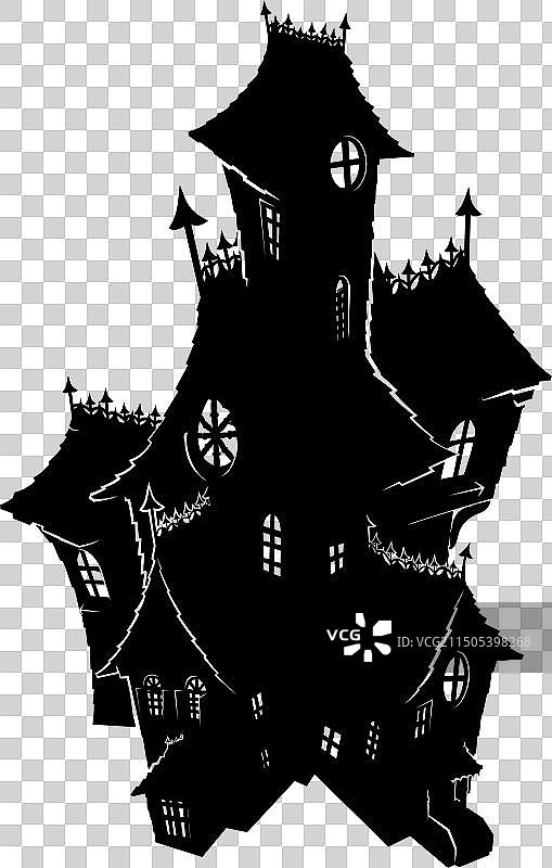 万圣节鬼屋幽灵剪影图片素材