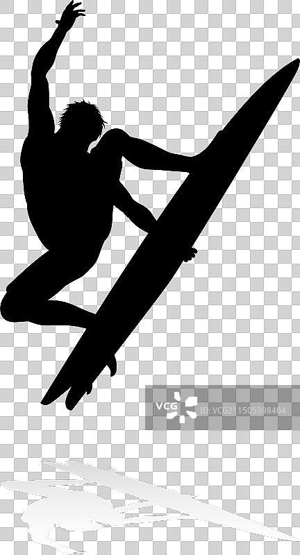 冲浪者剪影男人图片素材