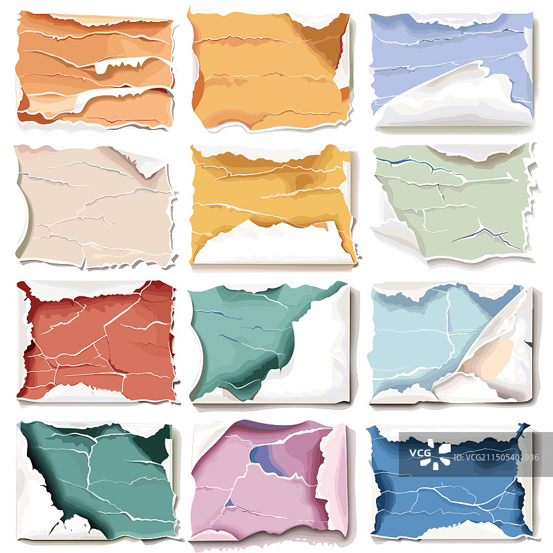 彩色撕纸碎片边缘素材图片素材