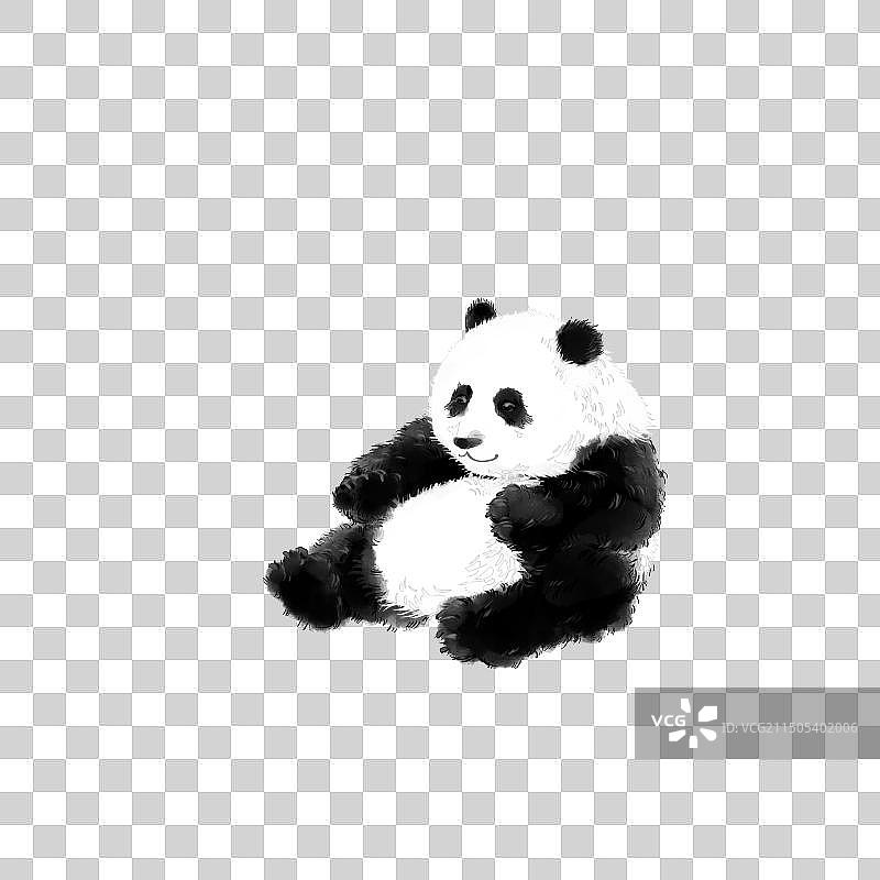 水墨风熊猫24节气系列免抠元素图片素材