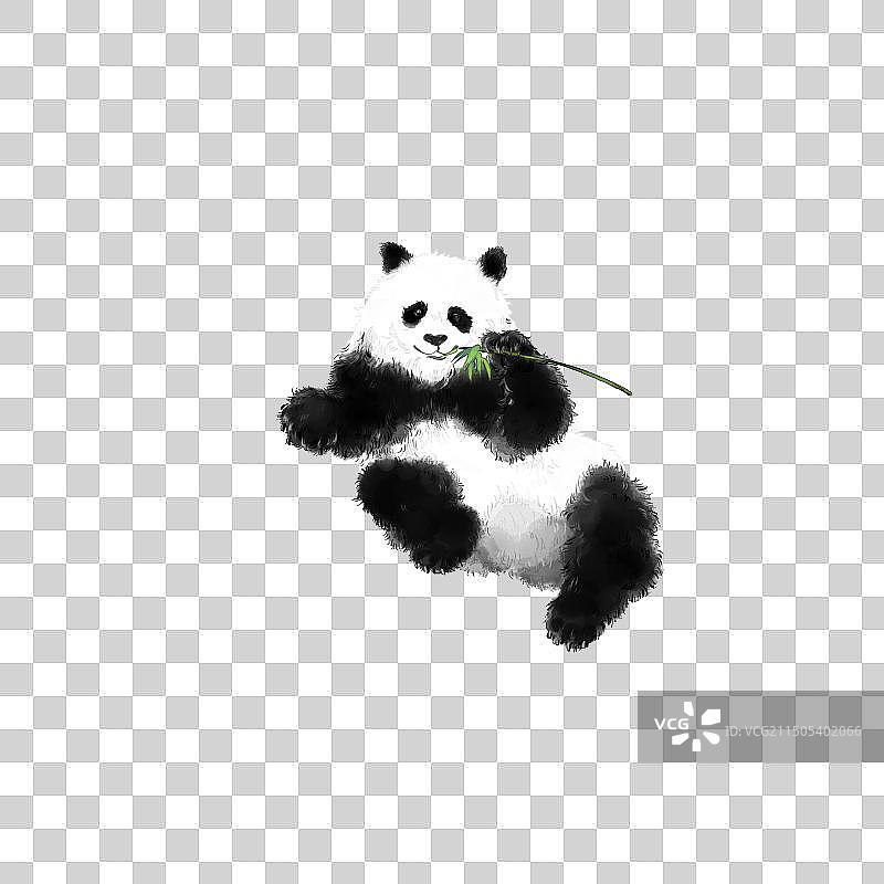 水墨风熊猫24节气系列免抠元素图片素材