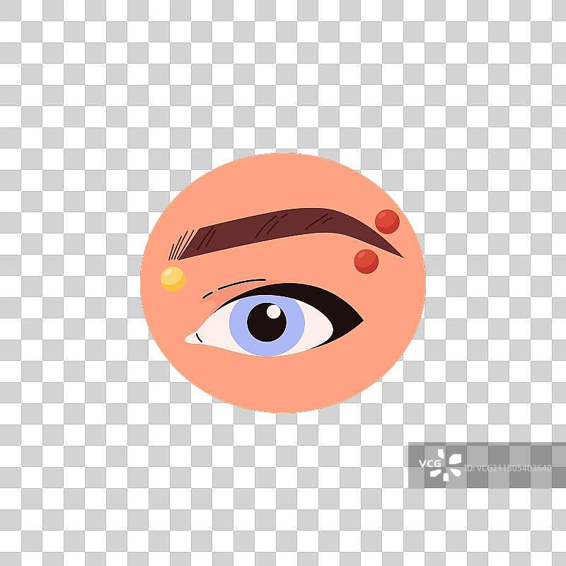 圆形框架中的眉毛穿孔特写图片素材