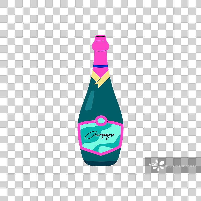 密封的深绿色起泡酒照片图片素材