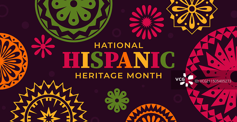 西班牙裔传统月圆形装饰banner图片素材