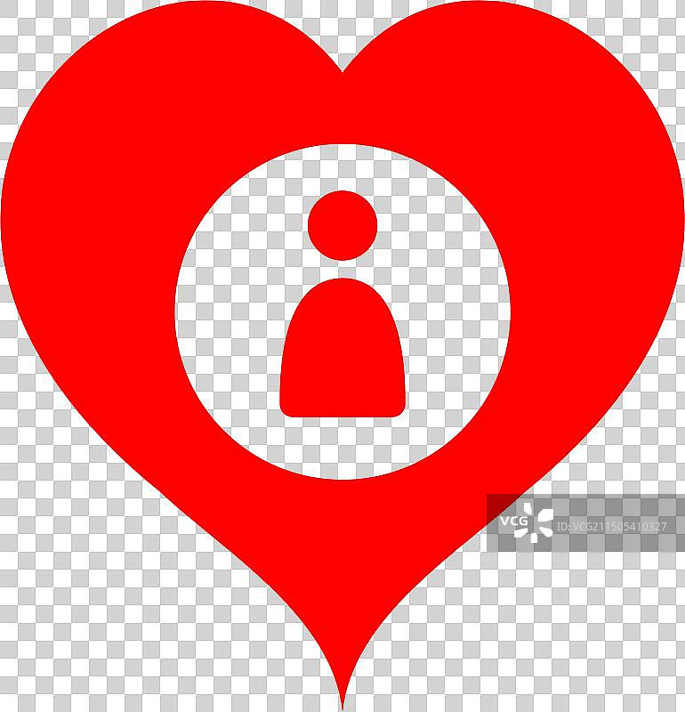 红色心形人物图标图片素材