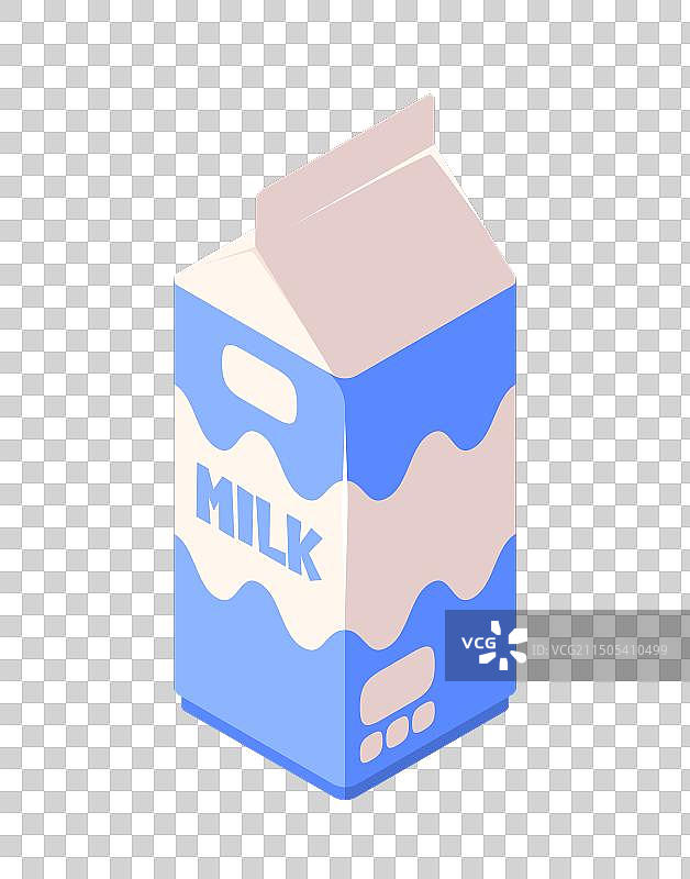 一个蓝色牛奶盒图片素材