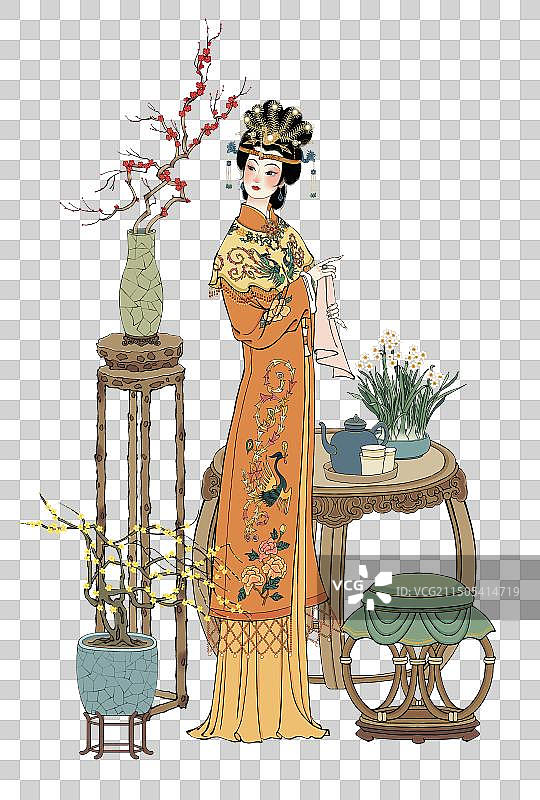 中国风名著插画红楼梦王熙凤图片素材