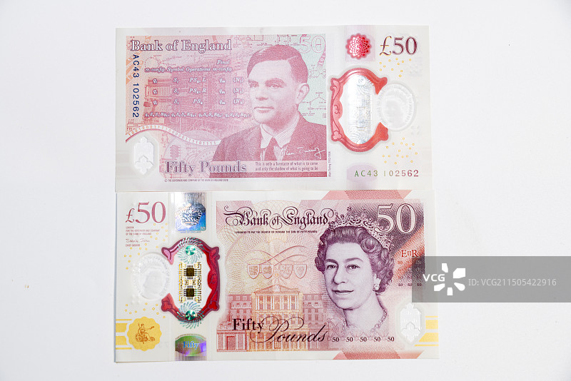 英镑纸币新版和旧版的对比图片素材