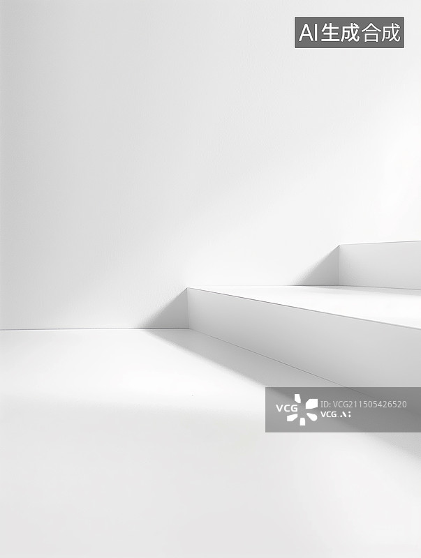【AI数字艺术】极简纯白色棚拍光线背景墙图片素材