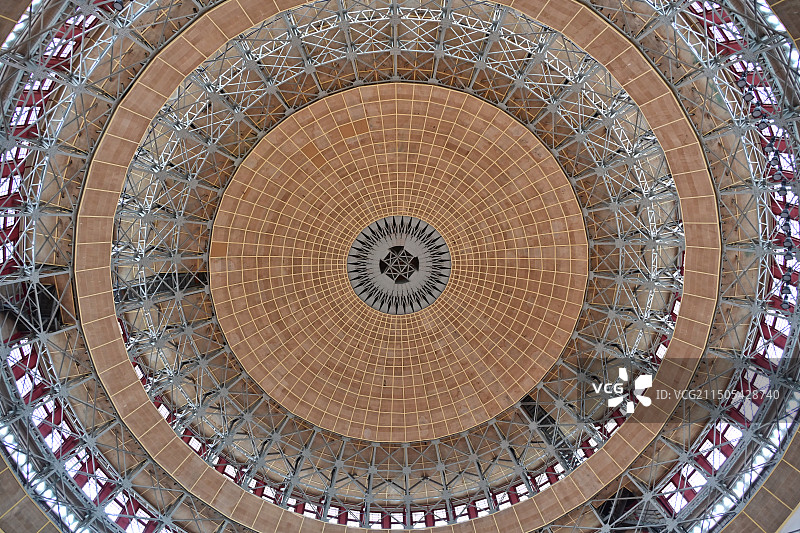重庆市人民大礼堂的内部圆形穹顶图片素材