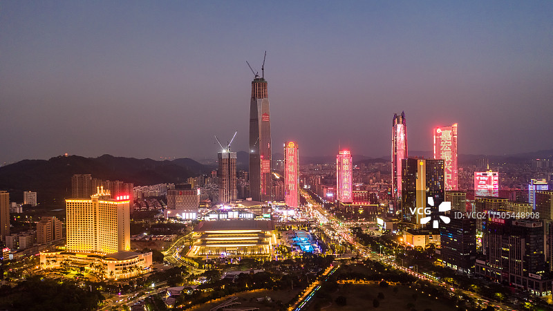 东莞城市夜景航拍图片素材