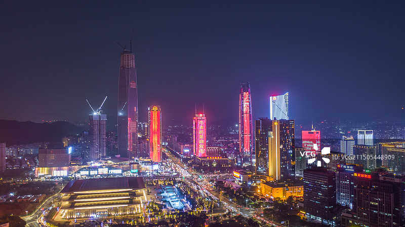 东莞城市夜景航拍图片素材