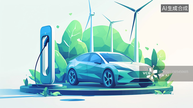 【AI数字艺术】新能源汽车概念 科技 海报图片素材