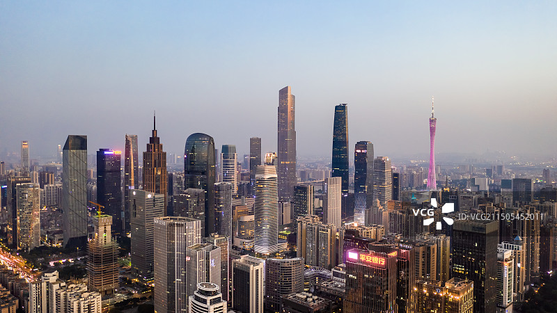 广州城市天际线航拍图片素材