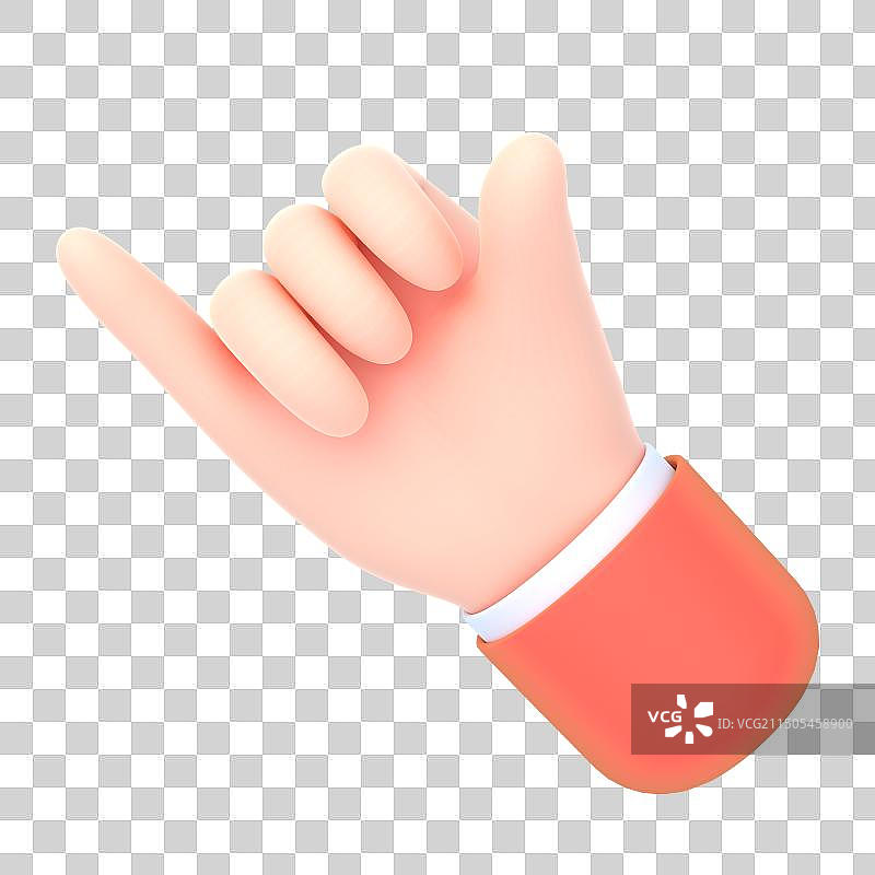 卡通风格厉害手势语3D渲染图片素材