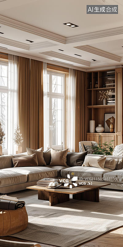 【AI数字艺术】宜家风格的客厅图片素材
