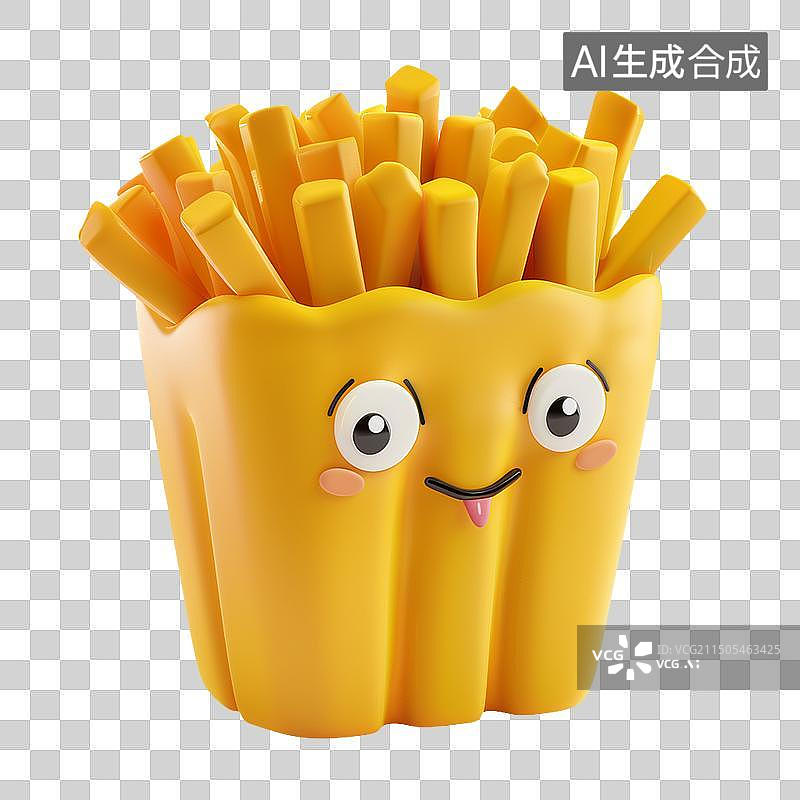【AI数字艺术】食物3D图标快餐薯条早餐图片素材