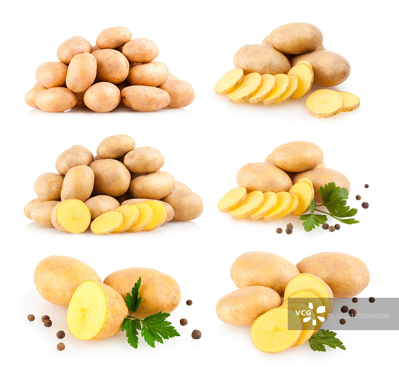 马铃薯土豆白色背景图片素材