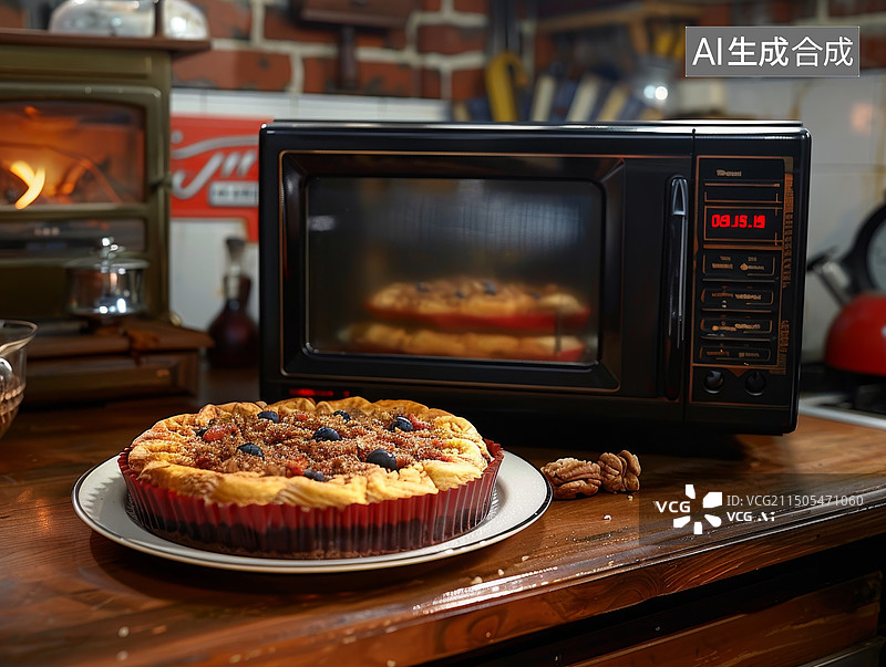 【AI数字艺术】家庭厨房烤箱烤炉烘焙甜点摄影图图片素材