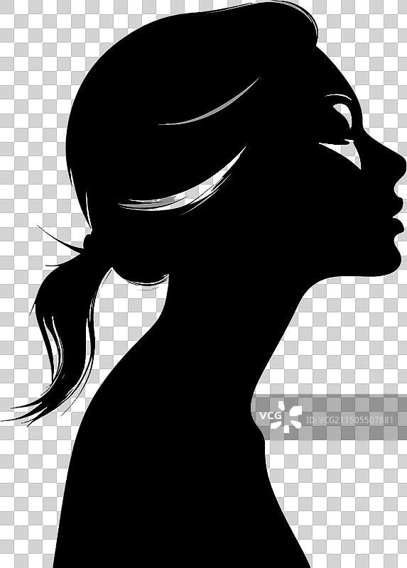 女性胸部侧面黑色轮廓图片素材