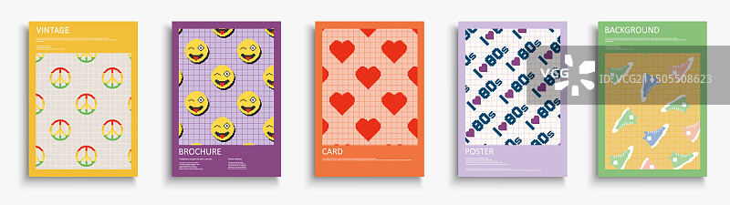 彩色复古封面模板合集图片素材