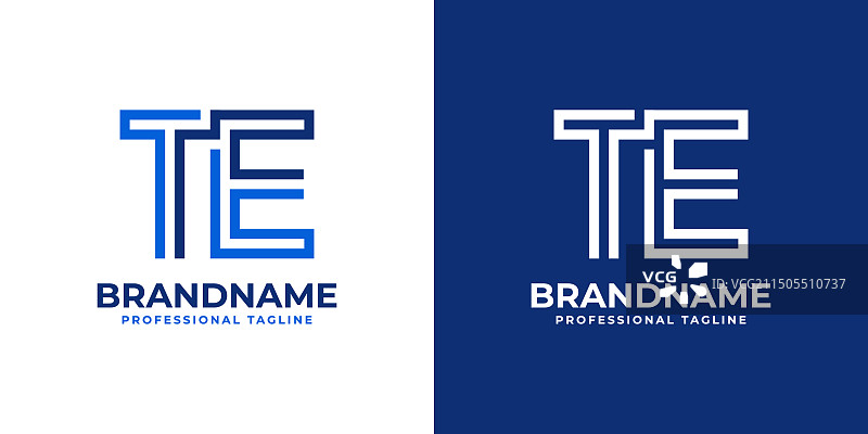 TE线条字母组合标志图片素材