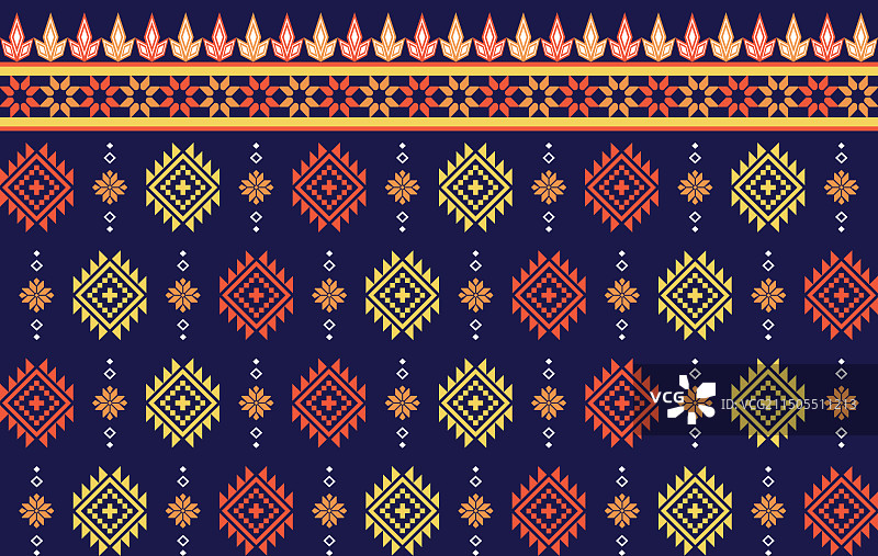几何花卉民族织物无缝图案图片素材