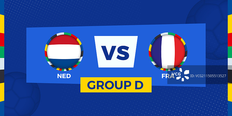 荷兰对法国小组足球比赛图片素材