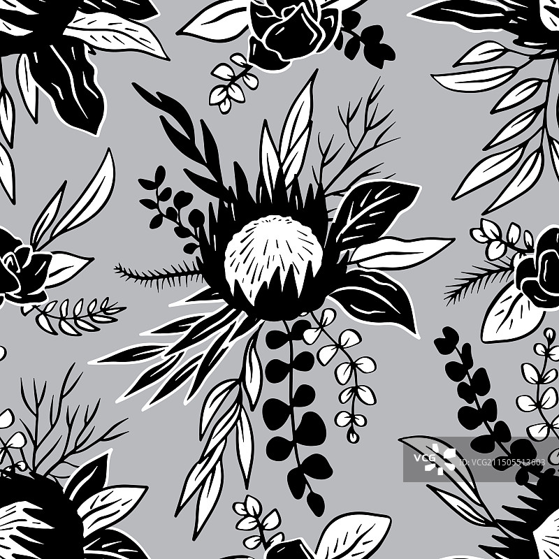 黑白无缝线条艺术图案图片素材