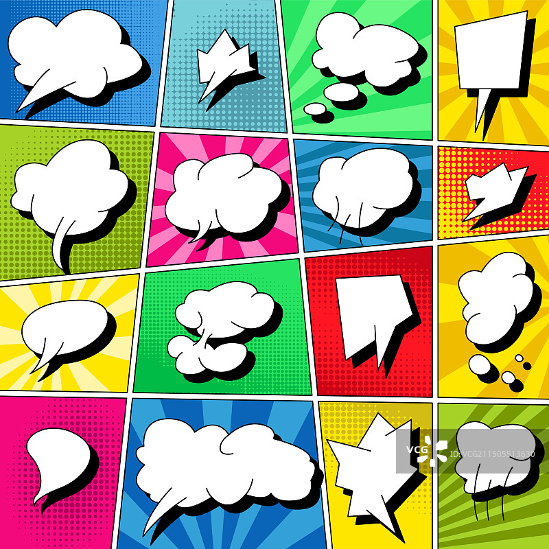 漫画页面布局条纹剪贴簿图片素材