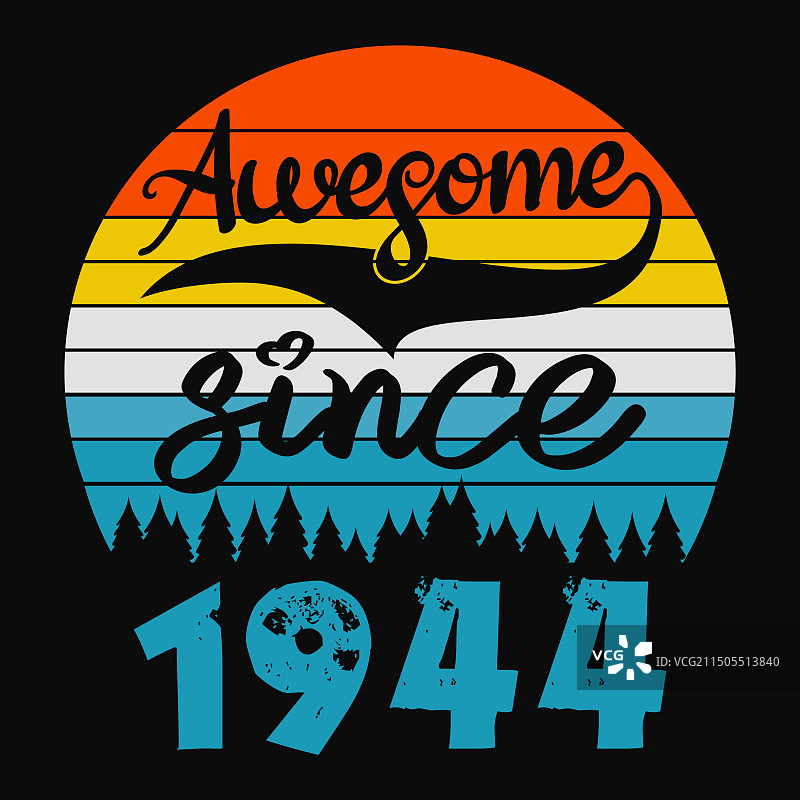 1944年出生纪念T恤马克杯贴纸图片素材