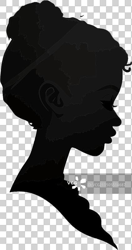 黑色剪影女性胸像纹身图片素材