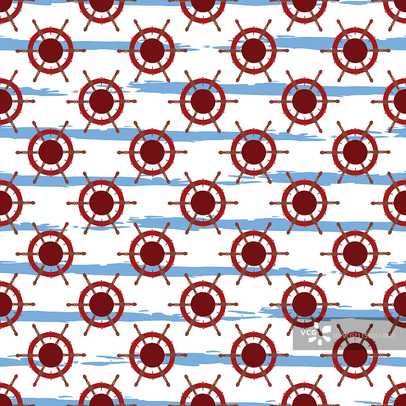 带有船舵的海洋无缝图案图片素材
