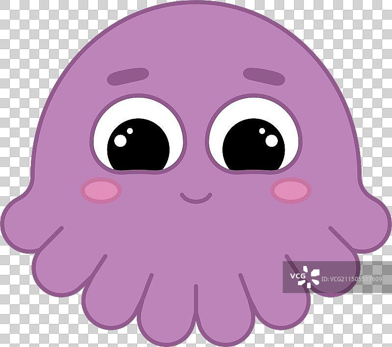 可爱的卡通章鱼表情符号图片素材