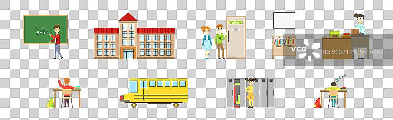 学生们在学校上课图片素材