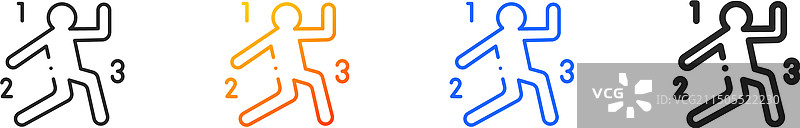 犯罪现场图标，细线性渐变蓝色描边图片素材