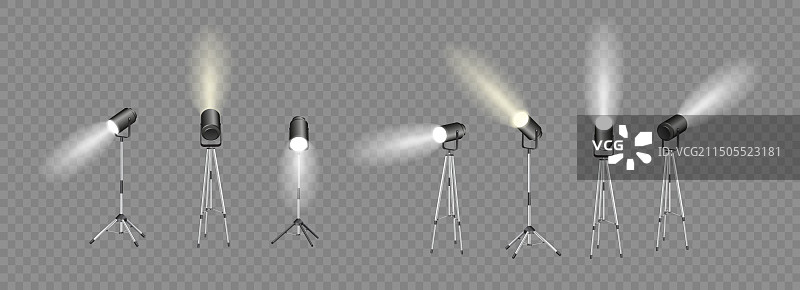舞台和演播室灯光逼真聚光灯图片素材